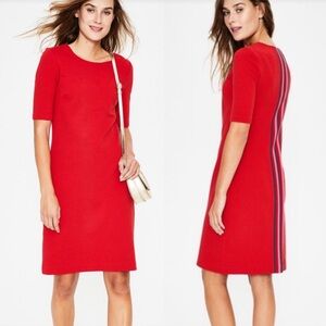 BODEN Red Jemima Ottoman Dress with Bold Stripe Back Detail size 2 EUC